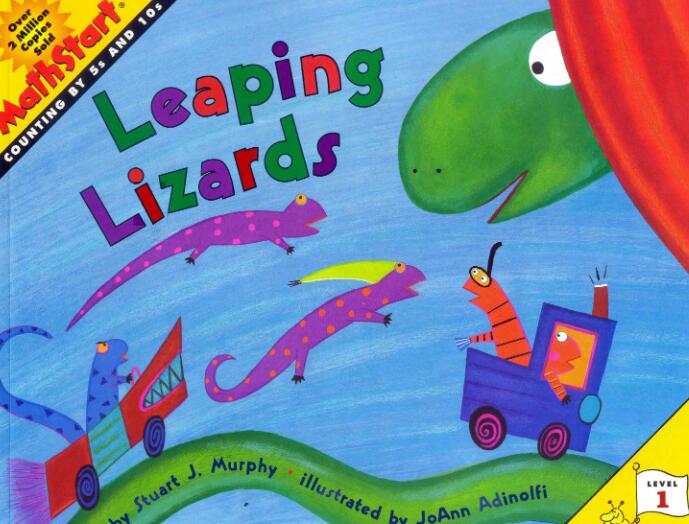 《leaping lizards蹦蹦跳跳的小蜥蜴》数学启蒙英文绘本pdf资源免费下载