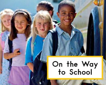少儿英语绘本故事《On The Way To School上学路上》pdf资源免费下载
