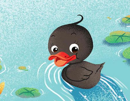 小鸭子学游水的故事