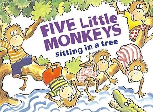 《Five Little Monkeys Sitting in a Tree》英语绘本pdf+音频资源免费下载