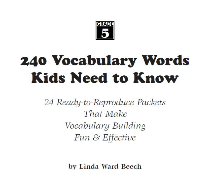240 Vocabulary words词汇练习册pdf资源免费下载