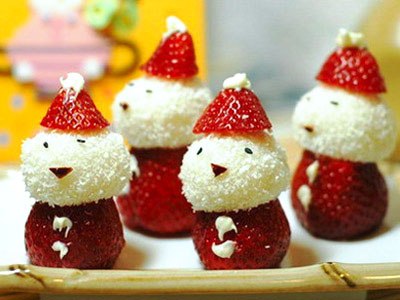 儿童特色圣诞美食推荐：草莓圣诞老人