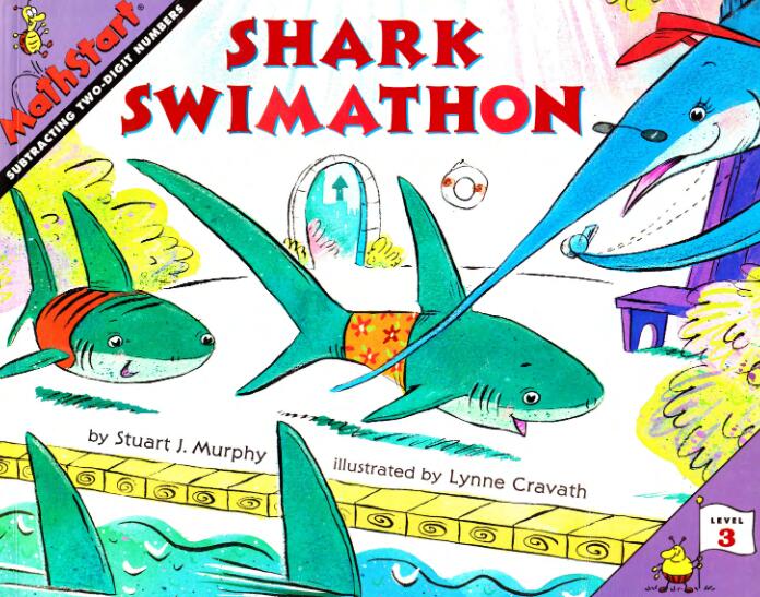 《Shark swimathon鲨鱼马拉松》数学启蒙绘本pdf资源免费下载