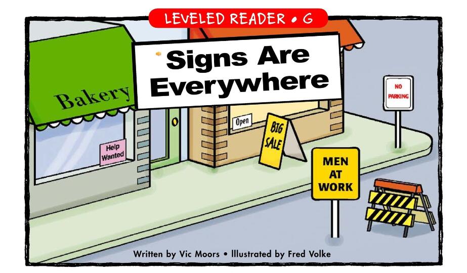 《Signs Are Everywhere》RAZ分级绘本pdf资源免费下载
