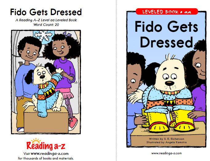 《Fido Gets Dressed给狗狗穿衣服》美国Raz分级阅读绘本pdf资源免费下载