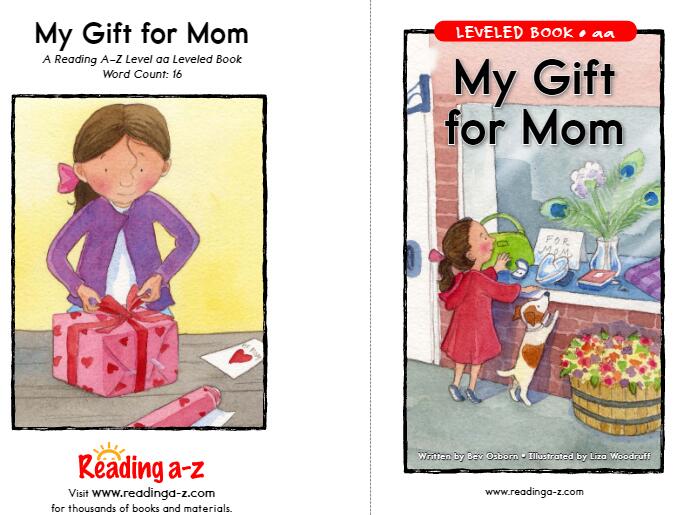 《My Gift for Mom给妈妈的礼物》美国Raz分级阅读绘本pdf资源免费下载