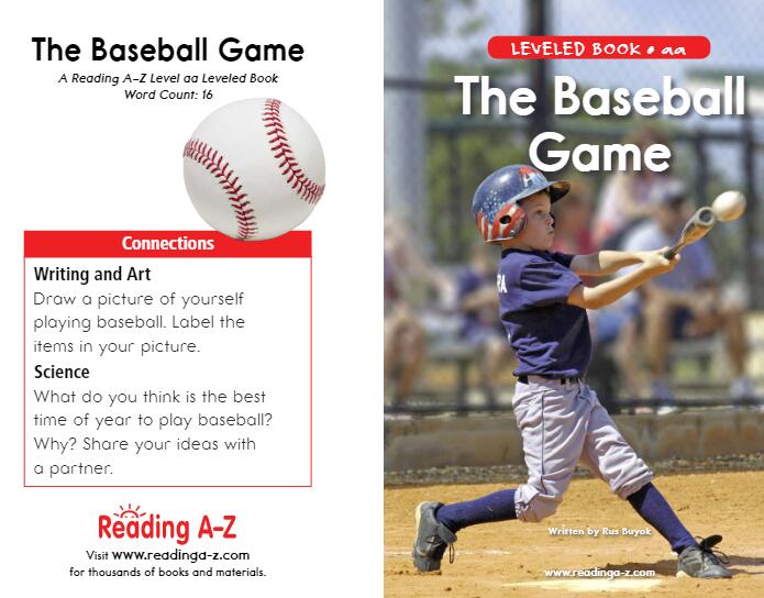《The Baseball Game棒球比赛》美国Raz分级阅读绘本pdf资源免费下载