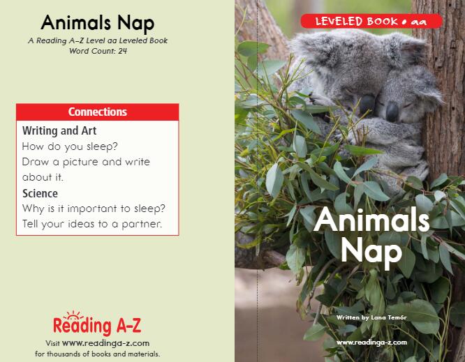 《animals nap动物睡觉》美国Raz分级阅读绘本pdf资源免费下载