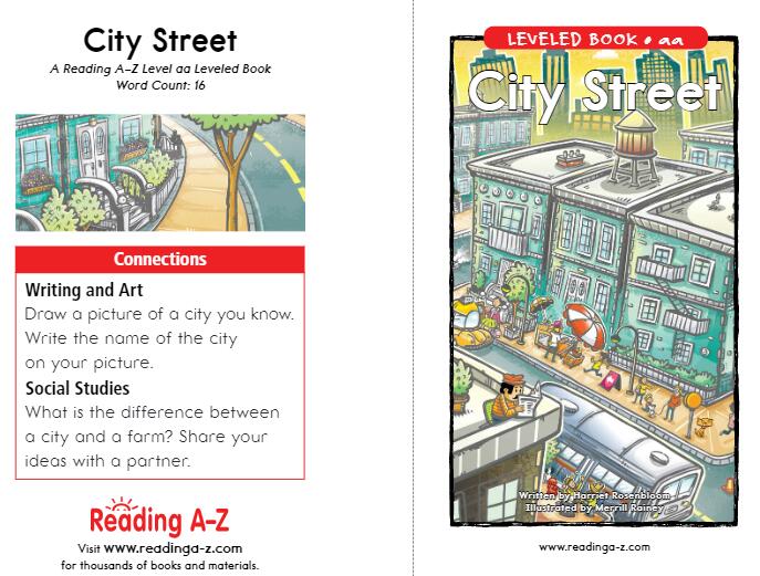 《City Street城市街道》美国Raz分级阅读绘本pdf资源免费下载