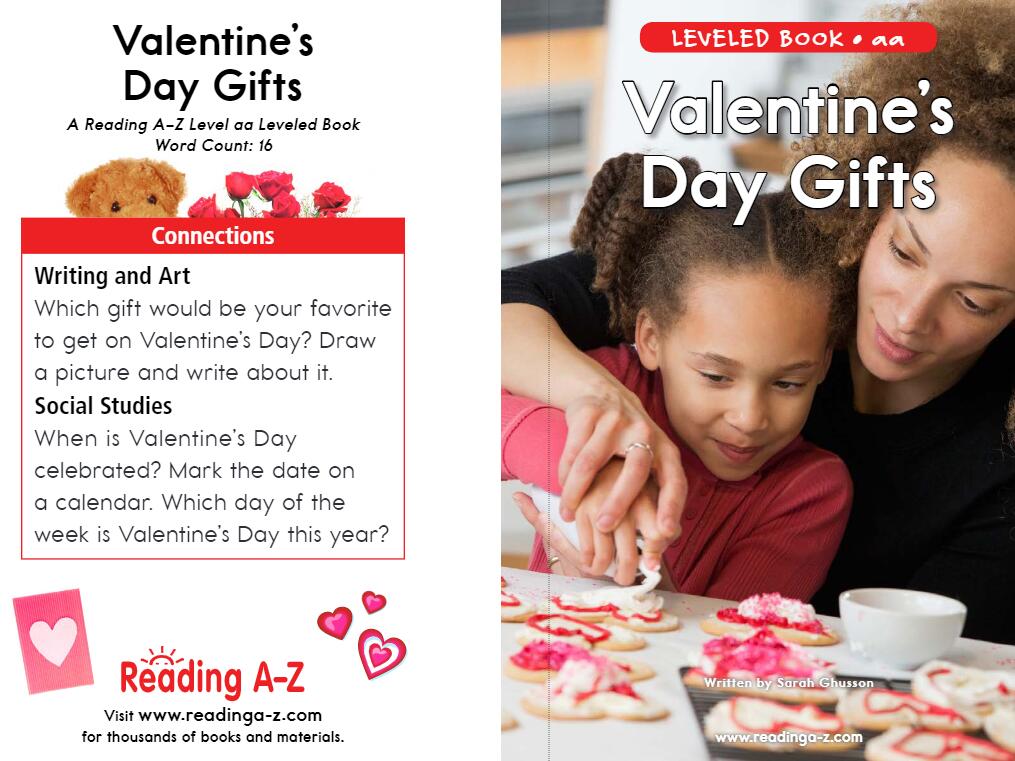 《Valentine's Day Gifts情人节礼物》美国Raz分级阅读绘本odf资源免费下载