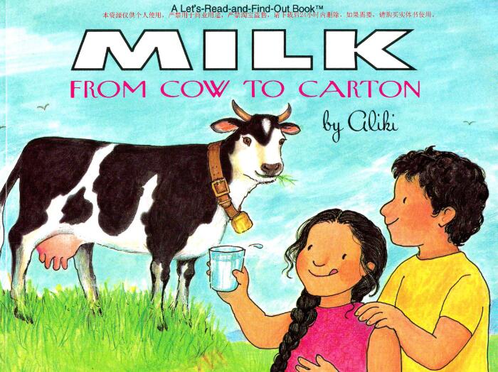 《Milk from Cow to Carton》科普类英文绘本pdf资源免费下载