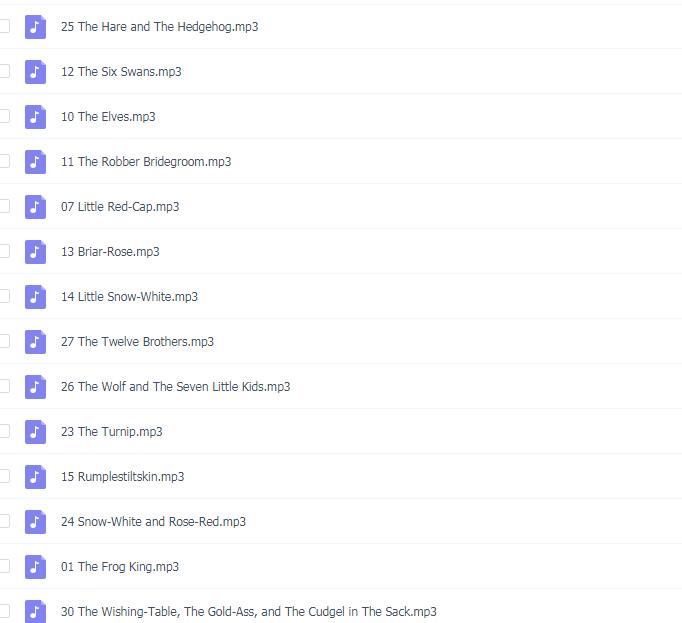 《格林童话》英文纯享版音频资源免费下载