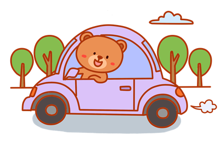 长鼻子熊开汽车故事