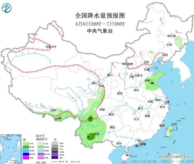 清明假期第3天西藏四川等地多阴雨 冷空气影响东北内蒙古降温4～8℃