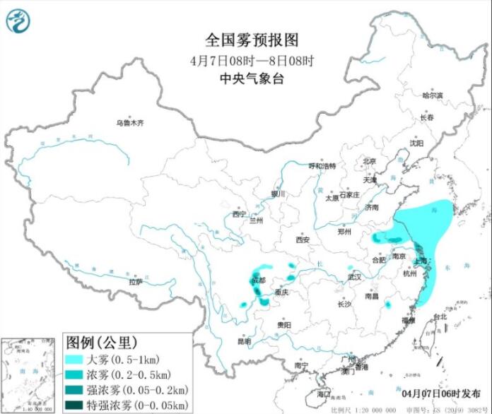 川渝江浙沪等有大雾侵扰 西南地区多阴雨