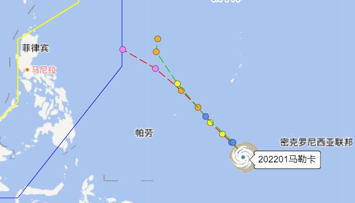 2022年第1号台风马勒卡生成了 最强可达14级强台风级别