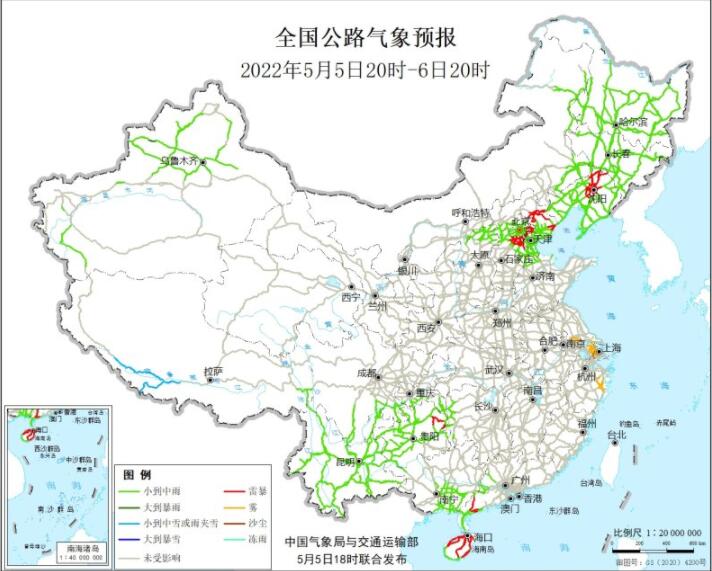 2022全国交通天气最新预报：5月6日高速路况最新实时查询