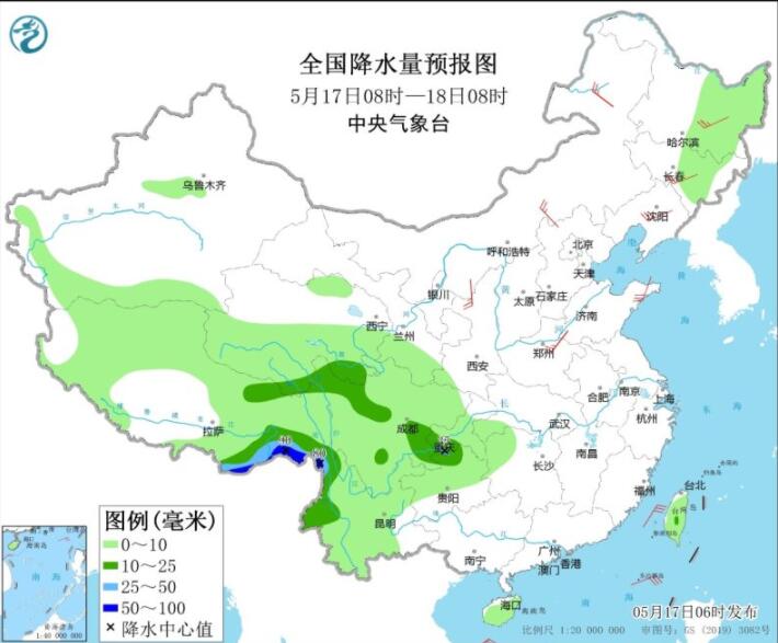 西南西藏部分地区有暴雨 中东部无明显降水气温回升