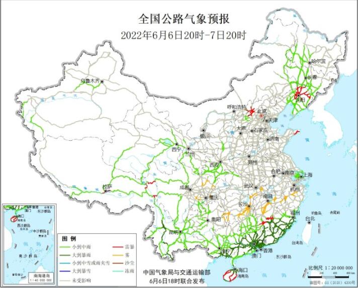 2022高考全国交通天气最新预报：6月7日高速路况最新实时查询