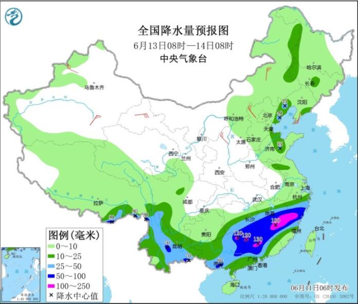 广西广东湖南等大到暴雨 华北东北黄淮局部有强对流天气