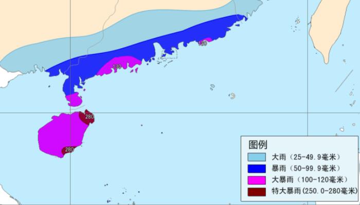 台风暹芭逼近整个海南都被大暴雨覆盖 做好强风雨防范工作