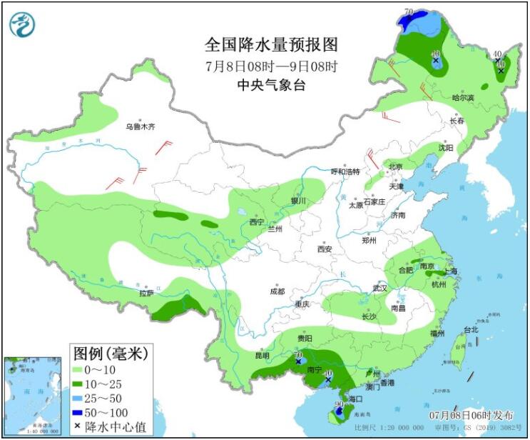 新疆内蒙古西北等继续高温 陕晋冀豫鲁等强降雨来袭