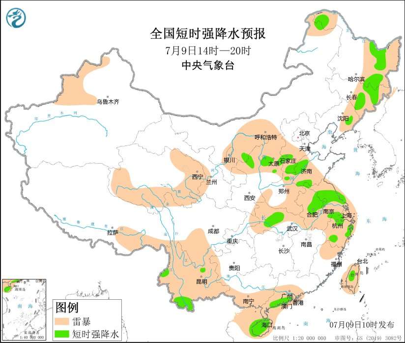 吉林辽宁山西将出现强降水 湖北江苏安徽有雷暴大风天气