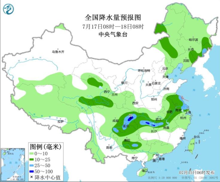 甘陕晋豫皖苏等有大到暴雨 西南江南等高温依旧