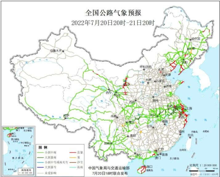 2022全国交通天气最新预报：7月21日高速路况最新实时查询