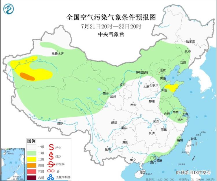 7月22日环境气象预报：大部降水影响空气质量较好