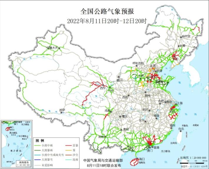 2022全国交通天气最新预报：8月12日高速路况最新实时查询