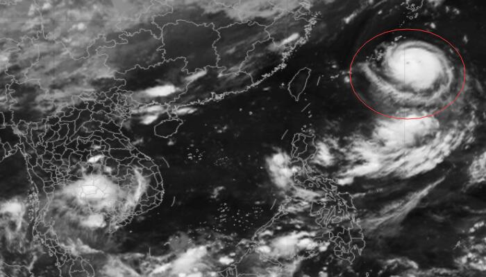 2022十一号超强台风轩岚诺卫星云图最新发布：云系均匀“风眼”清晰
