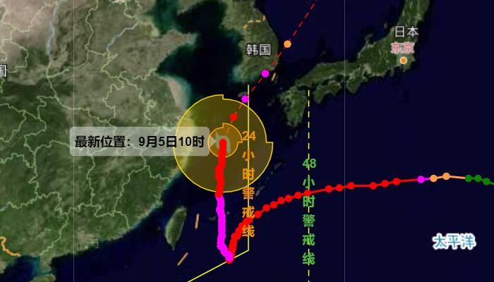 2022年第11号台风轩岚诺实时路径图发布 我国已进入台风核心影响时段