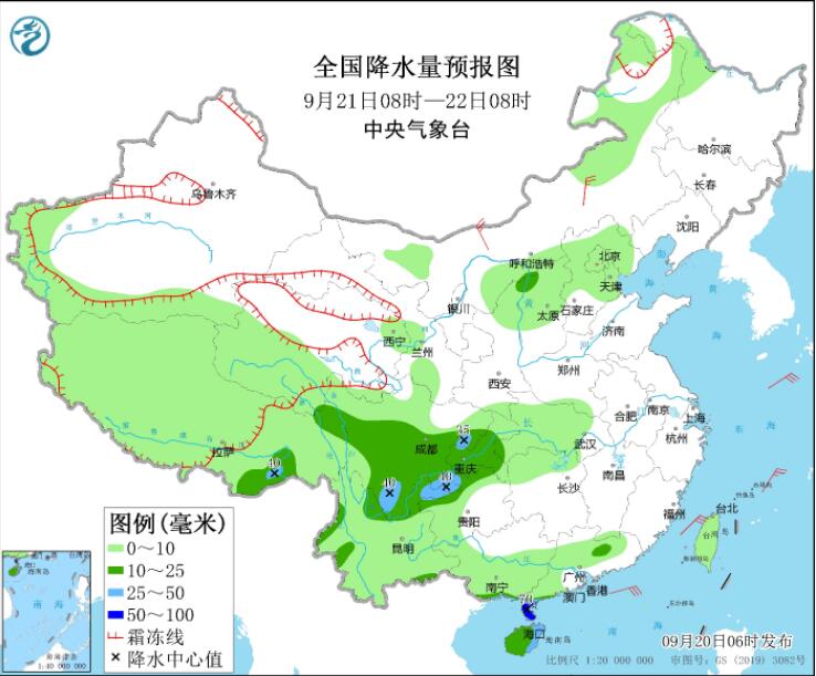 未来3天云贵川渝多雨水 冷空气侵袭北方迎大风降温