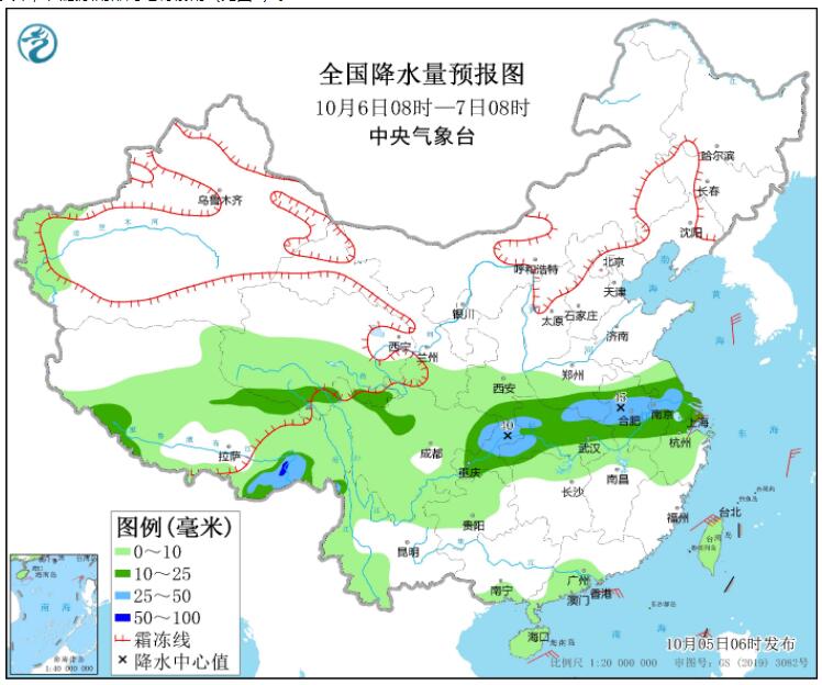 国庆第5天江南西南等地陆续降温 四川陕西等地有强降水天气