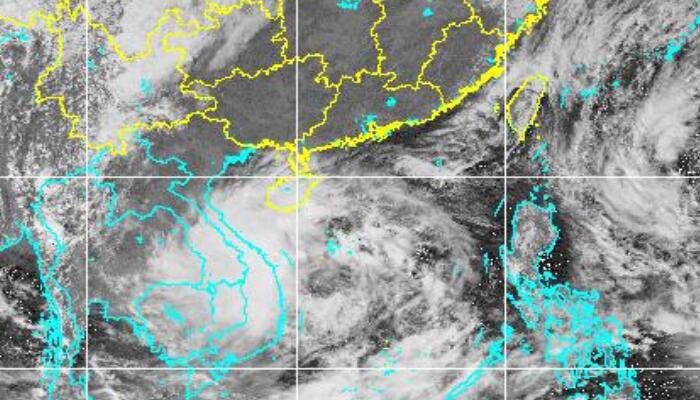 台风桑卡路径实时发布系统卫星云图（持续更新）：云系比较浓密大部覆盖越南