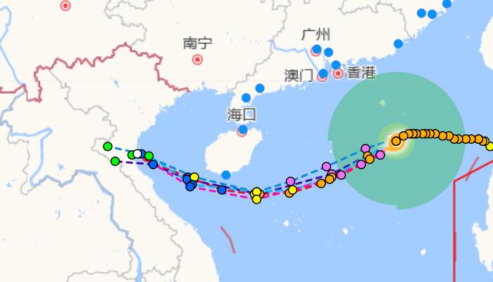 20号台风实时发布线路图（持续更新）：逐渐逼近海南或在此登陆