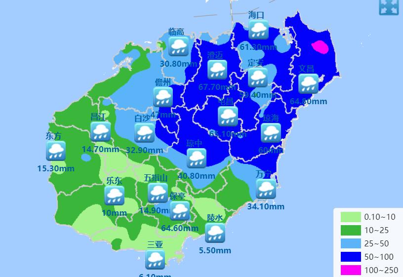 海南台风实时路径图最新消息20号台风 台风纳沙对海南持续影响有暴雨