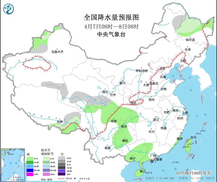 冷空气影响北方地区有大风天气 江南华南有阴雨天气